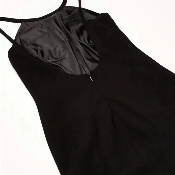 Calvin Klein Black Halter Neck Crepe Gown Size 6 - Picture 8 of 10
